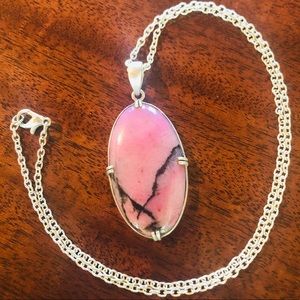 Rhodonite and silver pendant